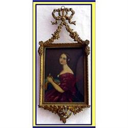 MINIATURE HP PORTRAIT EARLY AMERICAN WOMAN #1845027