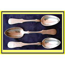 3 RUSSIAN SILVER ENGRAVED SERVING SPOONS 1896 #1845035