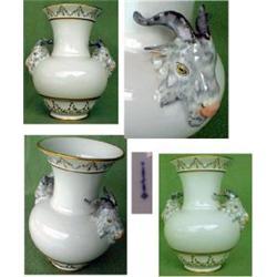 19C KPM PORCELAIN VASE W RAM'S HEAD & MASKS #1845038