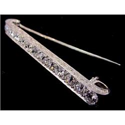 Art Deco Platinum & 4 Carat Diamond Pin #1794696