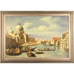 Cathedral Steps in Venice, signed oil #1794769