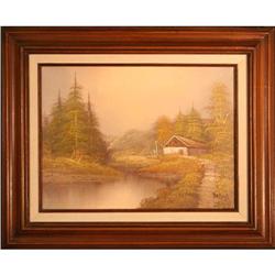 "Wilderness Lodge" by Bernard - landscape oil #1794796