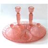 Image 1 : Pink Satin Depression Glass Vanity Set #1794992