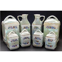 German Lusterware Art Deco 8 Pc. Canister Set #1795089