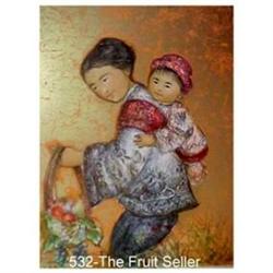 The Fruit Seller  litho by Edna Hibel #1795174