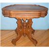 Image 1 : Carved Walnut Marble top Victorian Parlor Table#1795219