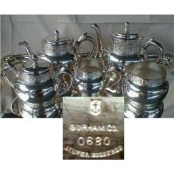 GORHAM Tea SET Silver PLATE 5 pieces ANTIQUE #1795261