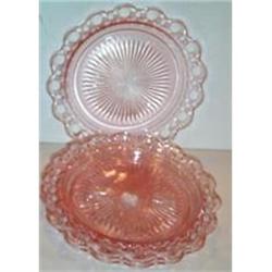 Four Old Colony Pink Lace Edge Dinner Plates #1795279