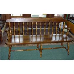 Hardwood Deacon's Bench 1940s Vintage  #1795323