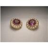 Image 1 : 14K Gold Amethyst Seed Pearl Clip-on Earrings #1795378