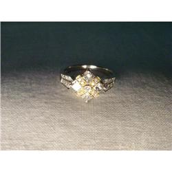 Estate 14K WG Gold Princess Diamond Band Ring #1795389