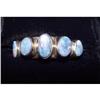 Estate India Sterling Silver Oval Opals Ring #1795534
