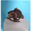 Art Deco Sterling Silver Marcasite Fish Ring #1795537