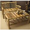 Image 1 : PRIMITIVE BRANCH WILLOW LOG BENCH  & TABLE #1795615