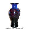 Image 1 : Red Overlay Blue Gold Flake Peking Vase #1795636