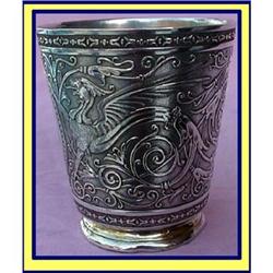 GERMAN SILVER BEAKER W GRYPHONS NOUVEAU 1879 #1795708