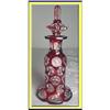 Image 1 : RUBY BOHEMIAN CUT CASED GLASS PERFUME BOTTLE #1795713