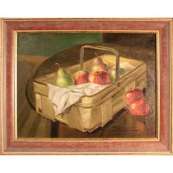 Still Life Fruit Basket Original Oil by Preston#1807293