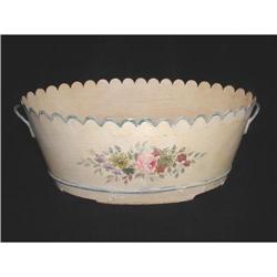 Tole Planter Vintage French Oval Handled #1807307