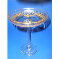 GOLD GILDED ELEGANT GLASS COMPOTE C. 1880 #1807324