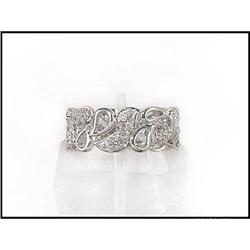 WIDE 18K WHITE GOLD DIAMOND RING(was $700) #1807665