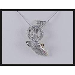 14K Yellow Gold Diamond Dolphin Charm #1807667