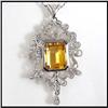 Image 1 : VINTAGE STYLE 18K DIAMOND AND CITRINE PENDANT #1807672