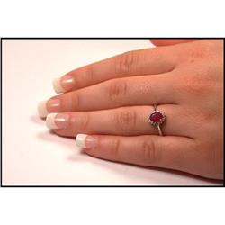 Lovely 14K White Gold Ruby and Diamond Ring #1807675