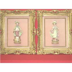 A pair of framed Porcelain figurine #1807703