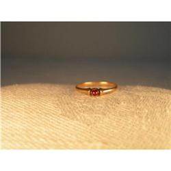 Antique Estate 14K Pink Gold Garnet Pinky Ring #1807769