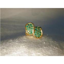 Estate 10K 14K YG Gold Emerald Filigree Ring #1807779
