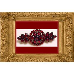 Victorian BOHEMIAN GARNET Fancy SASH PIN Brooch#1807861