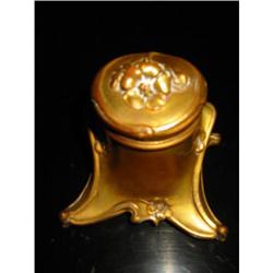 Deco bronze inkwell w french floral pattern!  #1807863