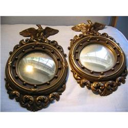 Regency Eagle Crest Gilt Convex Mirrors!  #1807867