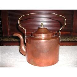 Dutch Brass and Copper Tea Kettle #1807883