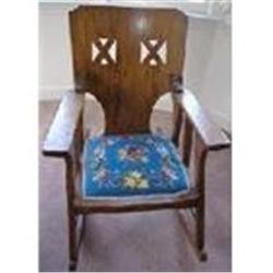 Antique Tapestry Rocker #1807903