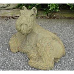 LOVELY ANTIQUE SCHNAUZER TERRIER GARDEN STATUE #1808111