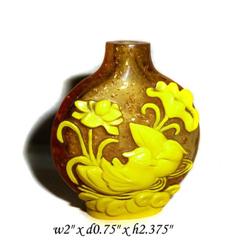 Golden Base Yellow Overlay Peking Glass Snuff #1808154