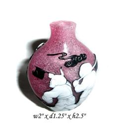 Pink Base 3 Color Peking Glass Snuff Bottle   #1808157