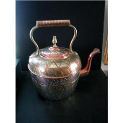 Islamic Water boiler copper inlaid w/silver and#1808187