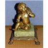 Image 1 : 19c Bronze Pondering Angel Desk Sculpture #1808193