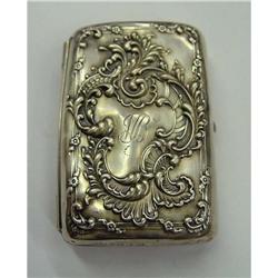 Sterling Silver Art Nouveau Cigarette Case Box #1808202