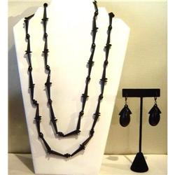 Antique Celluloid Necklace and Earrings #1808224