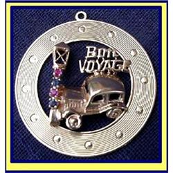 VINTAGE CAR CHARM PENDANT RUBY SAPHIRE GOLD #1808237