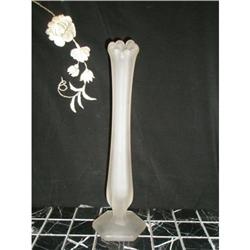 TALL FROSTED-SATIN BUD VASE SIGNED #1819483