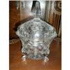 Image 1 : CRYSTAL FOOTED COVERED CANDY DISH OR SAUCE POT #1819485