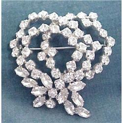 1940's Clear Rhinestone Brooch  #1819510