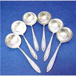 6 Consomme Spoons "ADAM"  #1819563