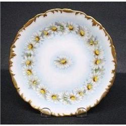 ANTIQUE HAND PAINTED PLATE - WHITE DAISIES #1819607