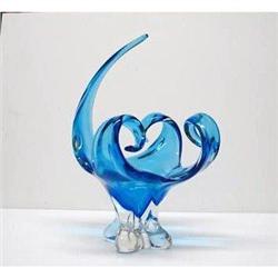 SIGNED CHALET ART GLASS BOWL - EAMES ERA #1819631